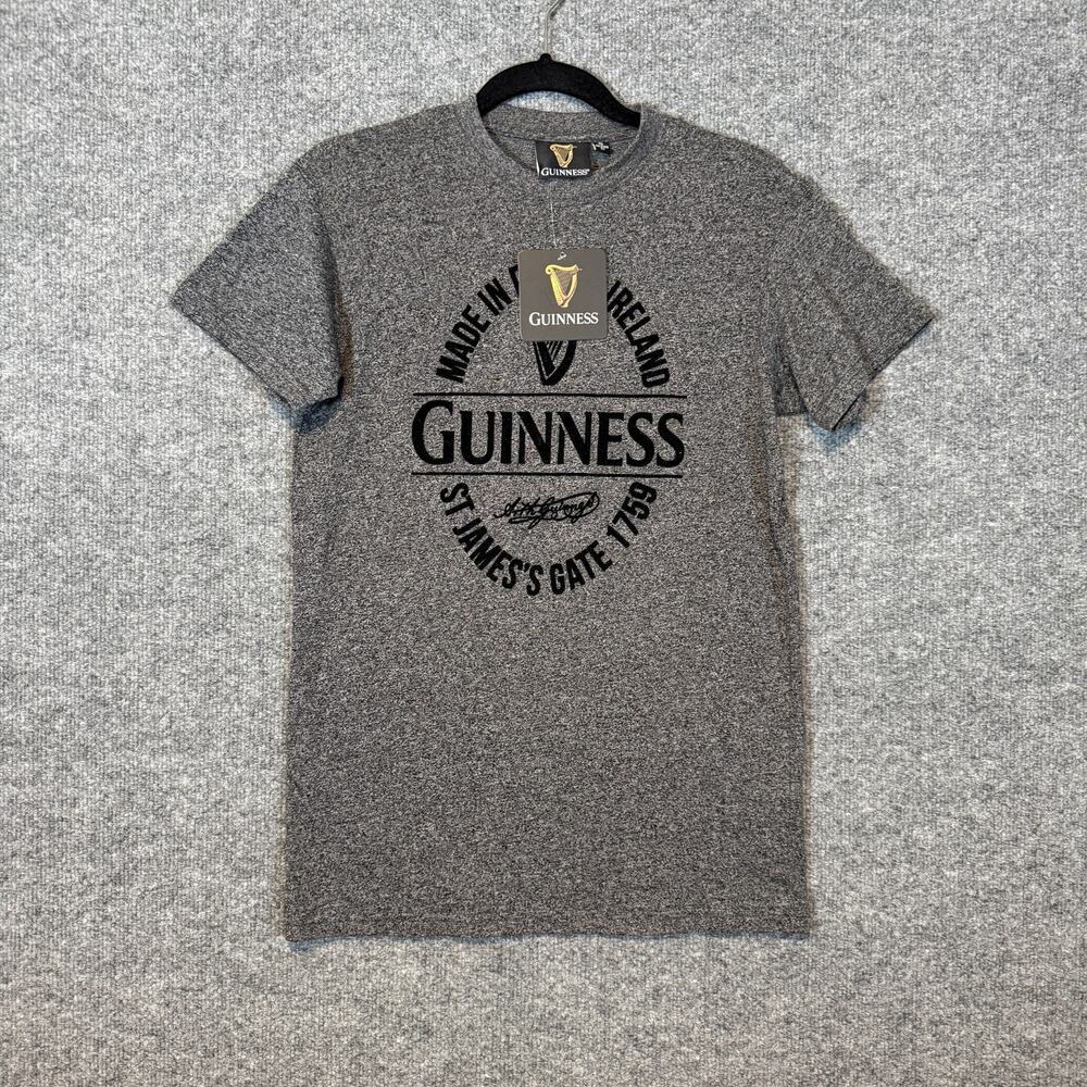 Guinness Shirt Mens Small Gray‎ Crewneck Beer Draft Short Sleeve Tshirt NEW